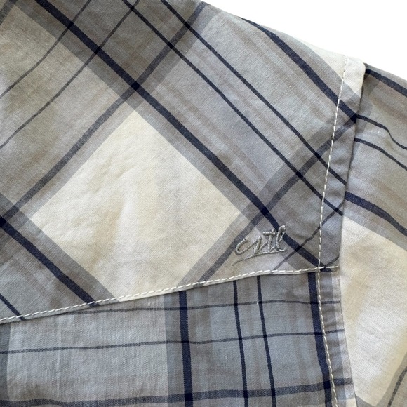 Coastal Clothing XL‎ Blue Plaid Short Sleeve Pearl Snaps Men's Western Shirt - Picture 7 of 10